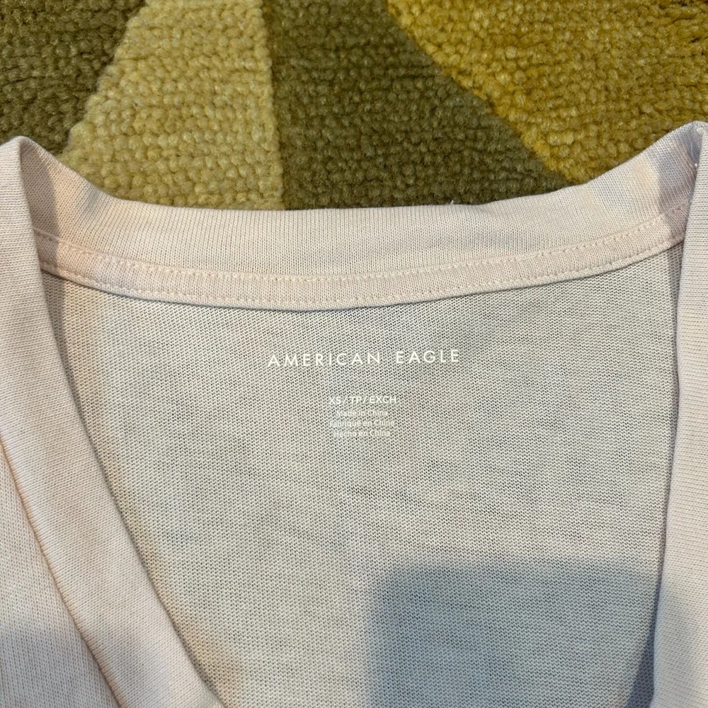 American Eagle Outfitters Light Pink V Neck Oversized Tank Top Size XS